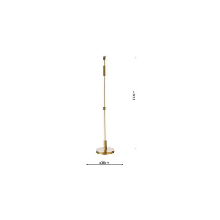 Dar SYL4975-LYR1629 Sylvester Floor Lamp Antique Brass and Glass With Shade