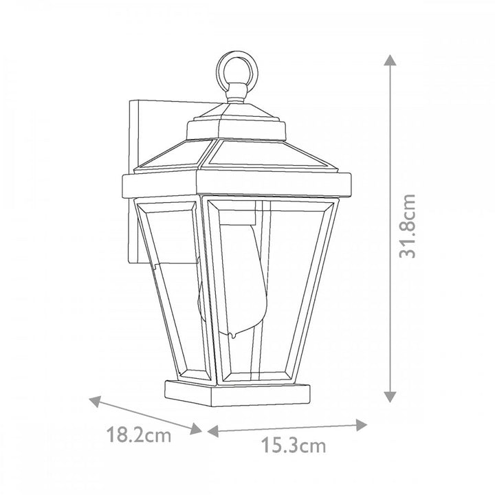 Quoizel QZ-RAVINE2-S Ravine 1 Light Outdoor Small Wall Lantern Western Bronze (S)