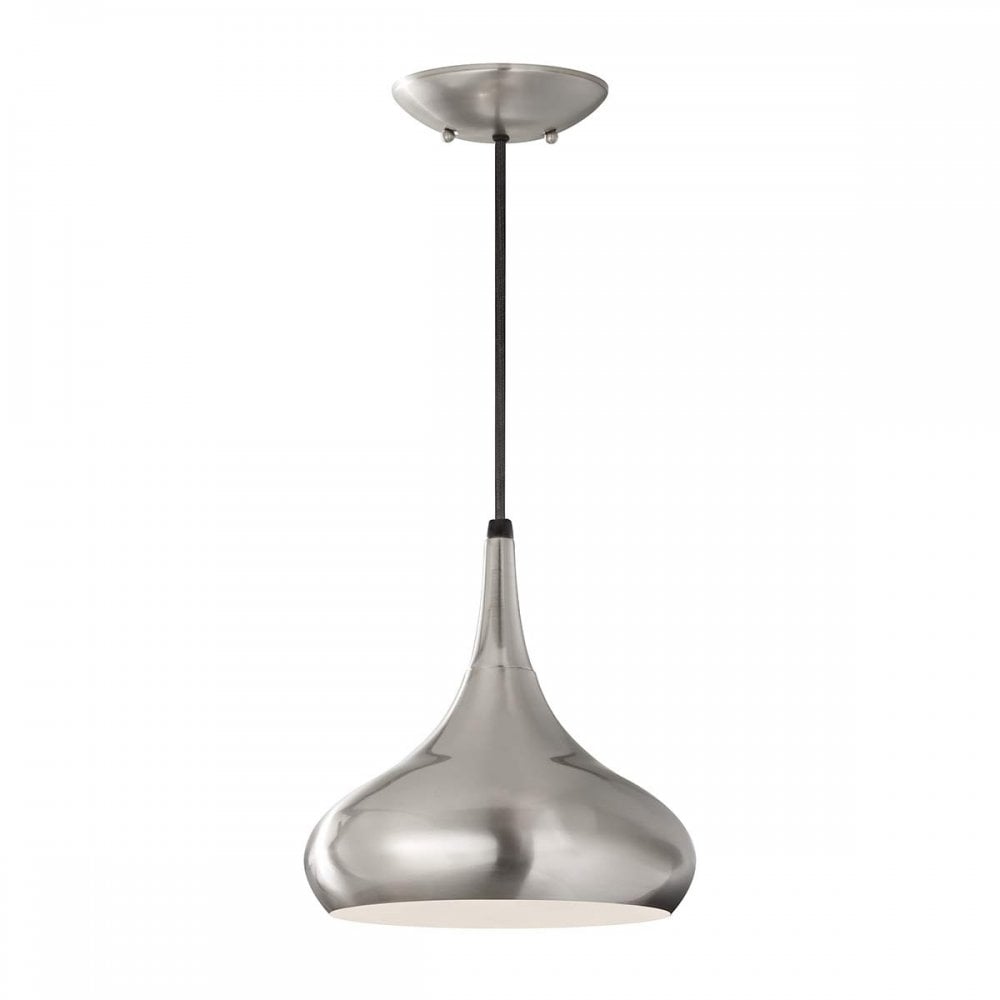 Feiss FE-BESO-P-M-BS Beso 1 Light Medium Pendant Brushed Steel (S)