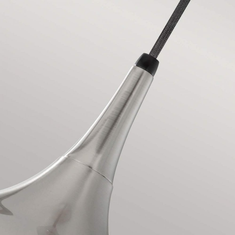 Feiss FE-BESO-P-M-BS Beso 1 Light Medium Pendant Brushed Steel (S)