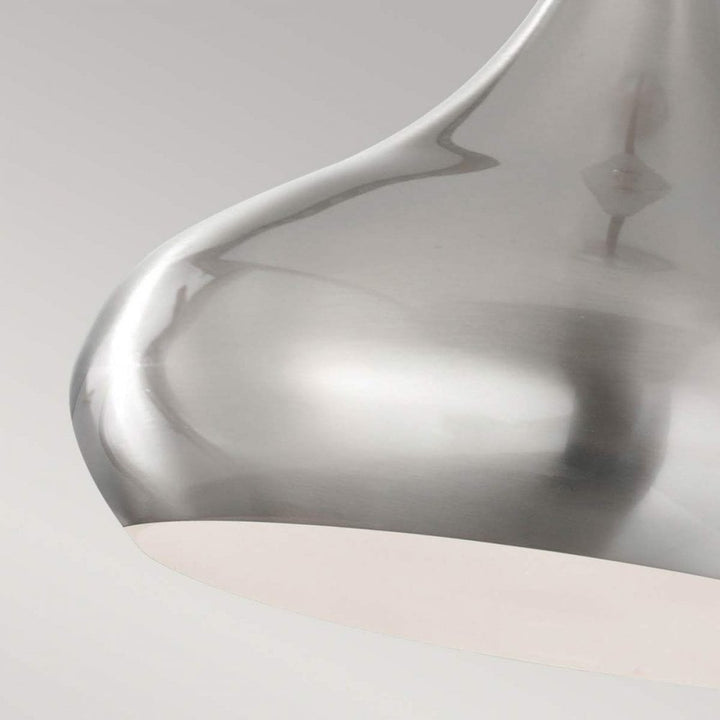 Feiss FE-BESO-P-M-BS Beso 1 Light Medium Pendant Brushed Steel (S)