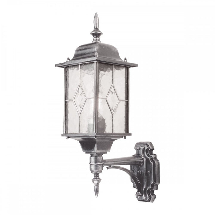Elstead WX1 Wexford Outdoor 1 Light Up Wall Lantern Black/Silver (S)
