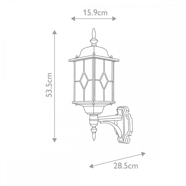 Elstead WX1 Wexford Outdoor 1 Light Up Wall Lantern Black/Silver (S)