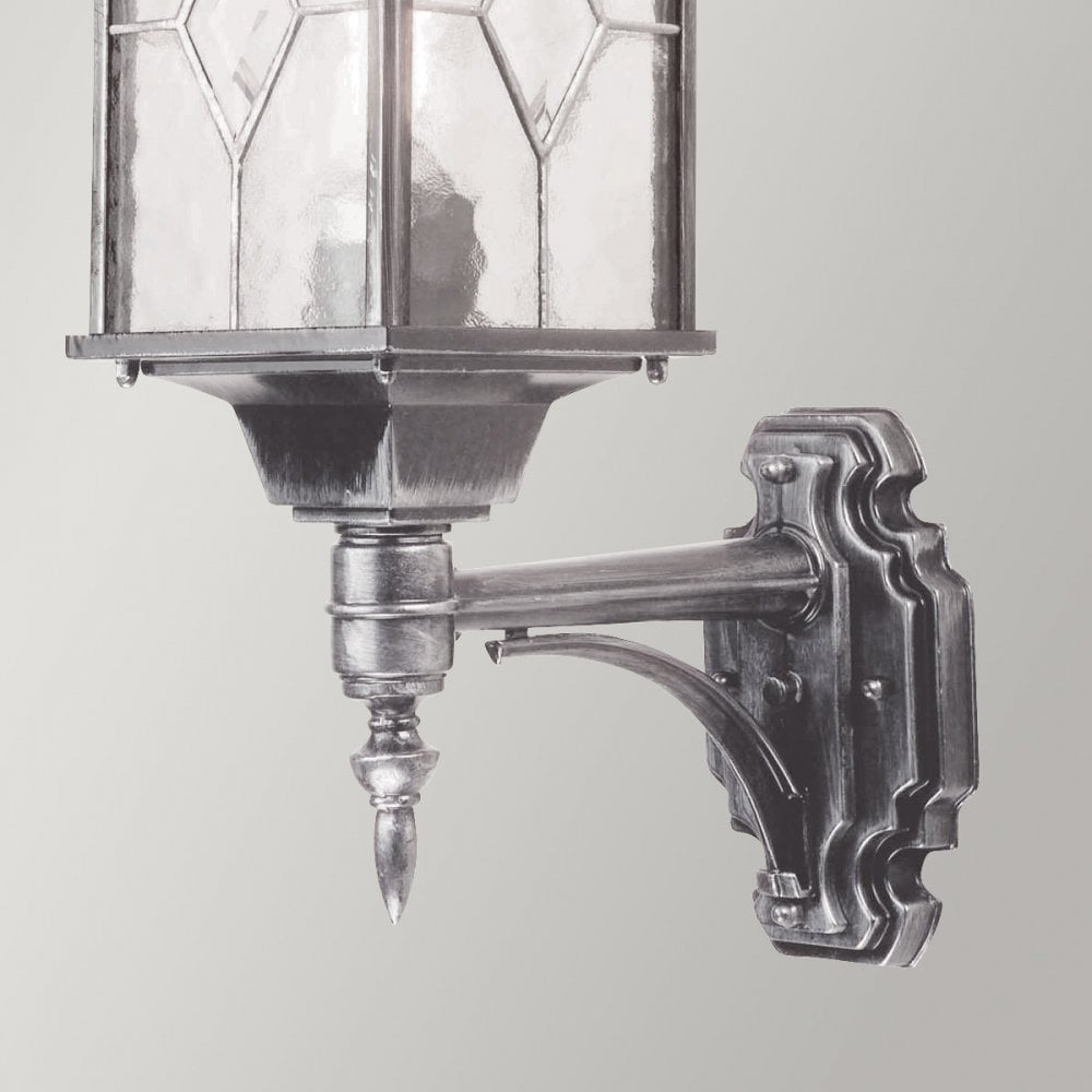 Elstead WX1 Wexford Outdoor 1 Light Up Wall Lantern Black/Silver (S)