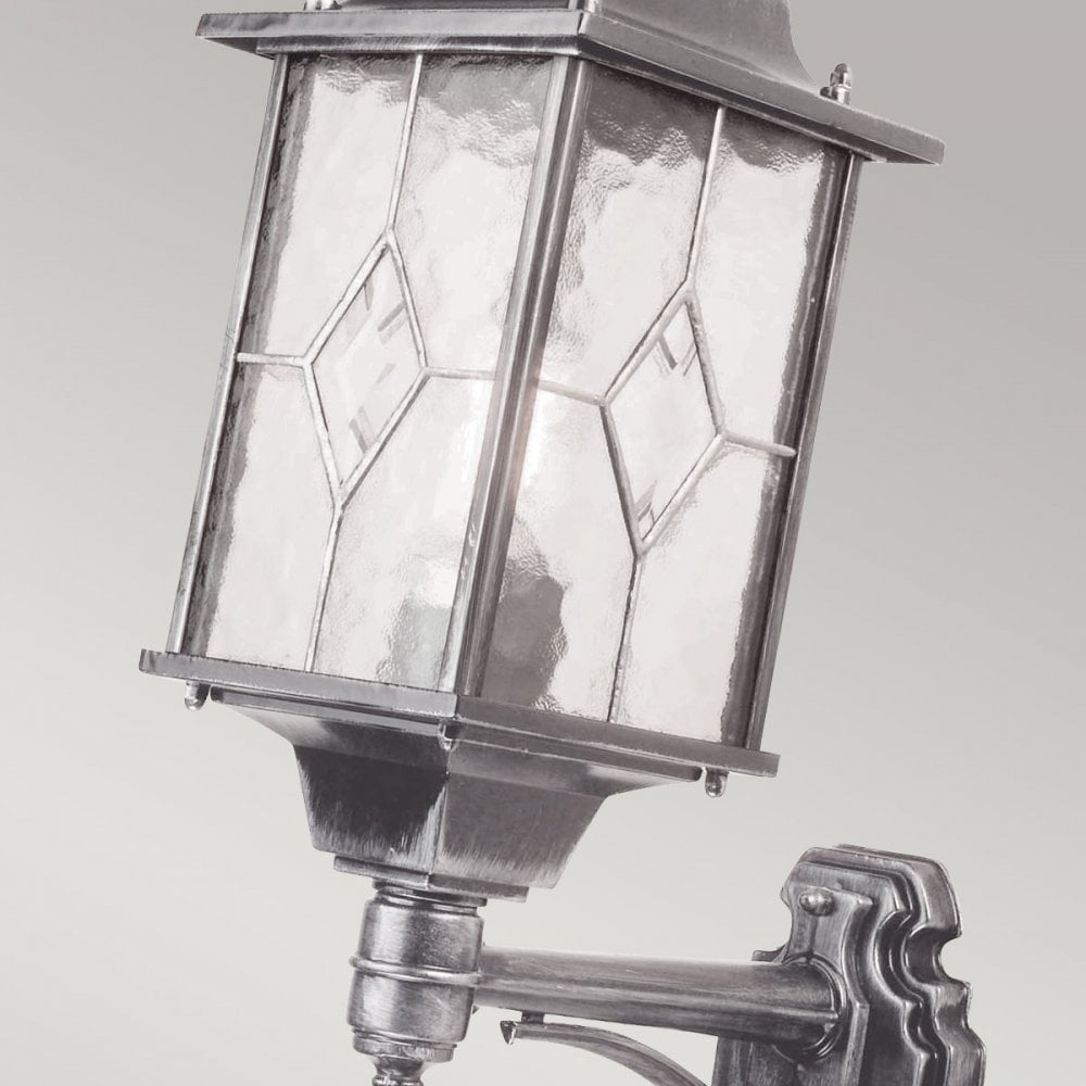 Elstead WX1 Wexford Outdoor 1 Light Up Wall Lantern Black/Silver (S)