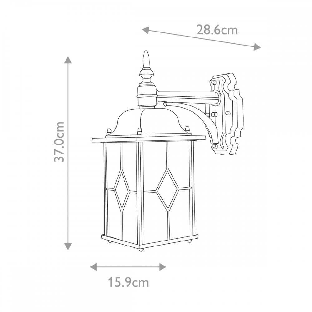 Elstead WX2 Wexford Outdoor 1 Light Down Wall Lantern Black/Silver (S)