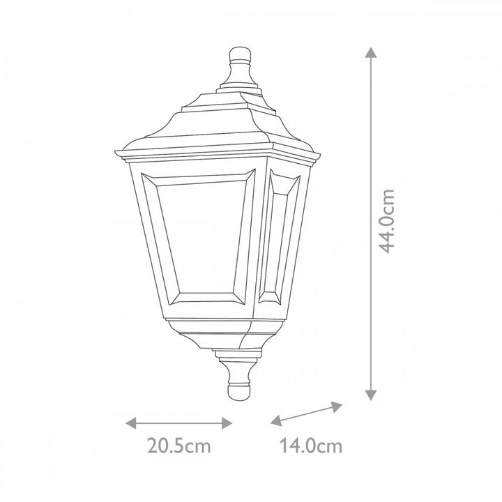 Elstead KERRY-FLUSH Kerry Outdoor 1 Light Flush Wall Lantern Black (S)