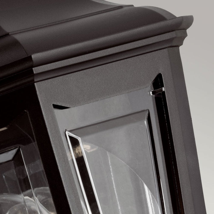 Elstead KINSALE-FLUSH Kinsale Outdoor 1 Light Flush Lantern Wall Lamp Black (S)