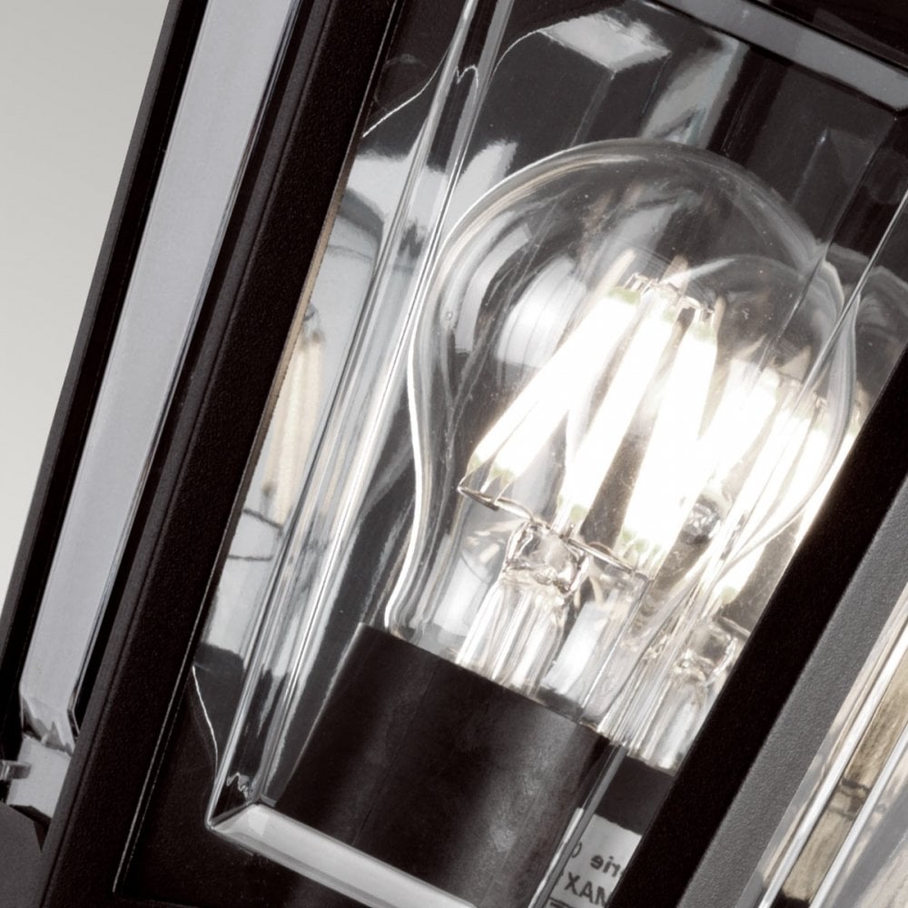 Elstead KINSALE-FLUSH Kinsale Outdoor 1 Light Flush Lantern Wall Lamp Black (S)
