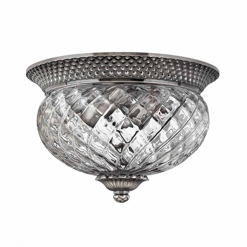 Hinkley HK-PLANT-F-S-PL Plantation 2 Light Small Flush Polished Antique Nickel (S)