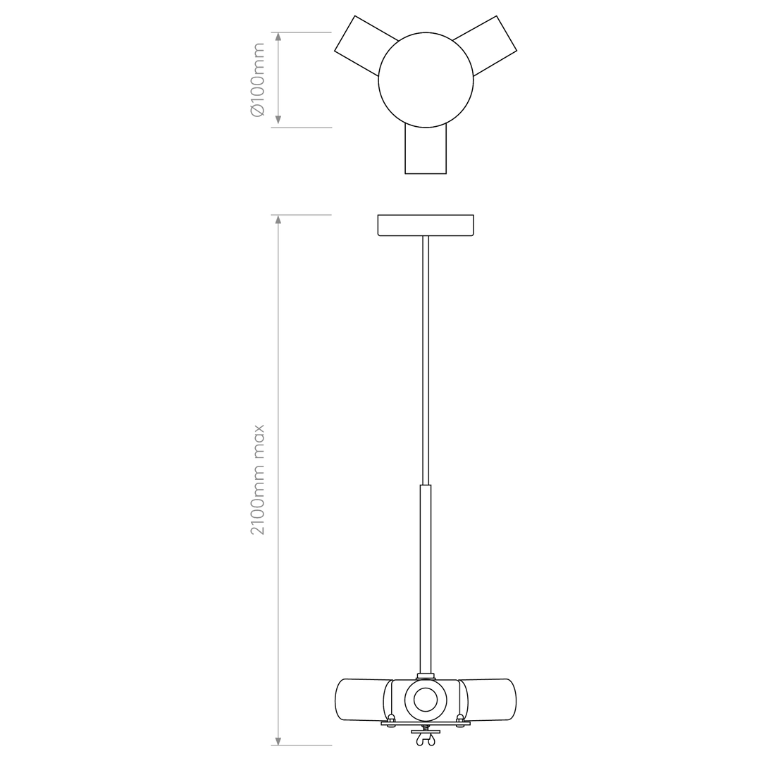 Astro 1421013 Cambria 3 Light Pendant Matt Nickel (P)