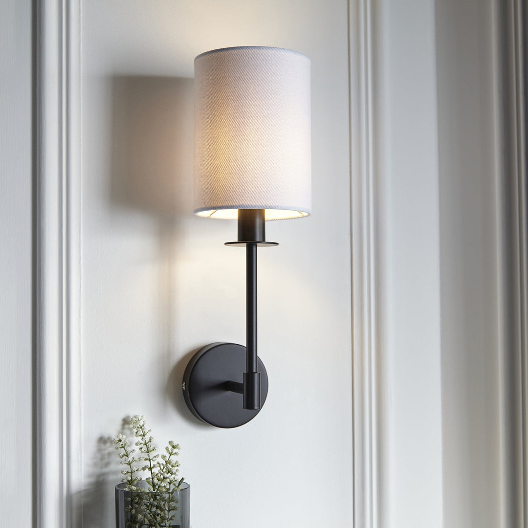 Endon 101660 Sancerre Wall Light Black & White Shade