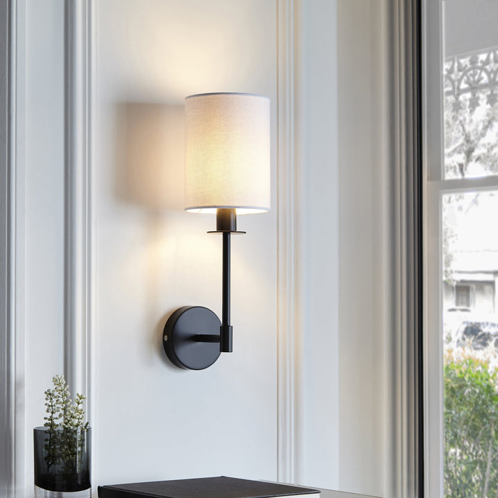 Endon 101660 Sancerre Wall Light Black & White Shade