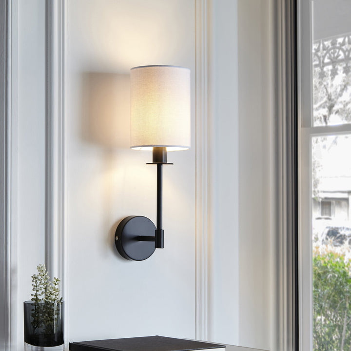 Endon 101660 Sancerre Wall Light Black &amp; White Shade (S)