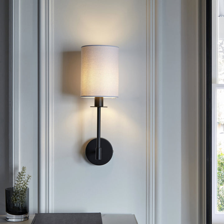 Endon 101660 Sancerre Wall Light Black &amp; White Shade (S)