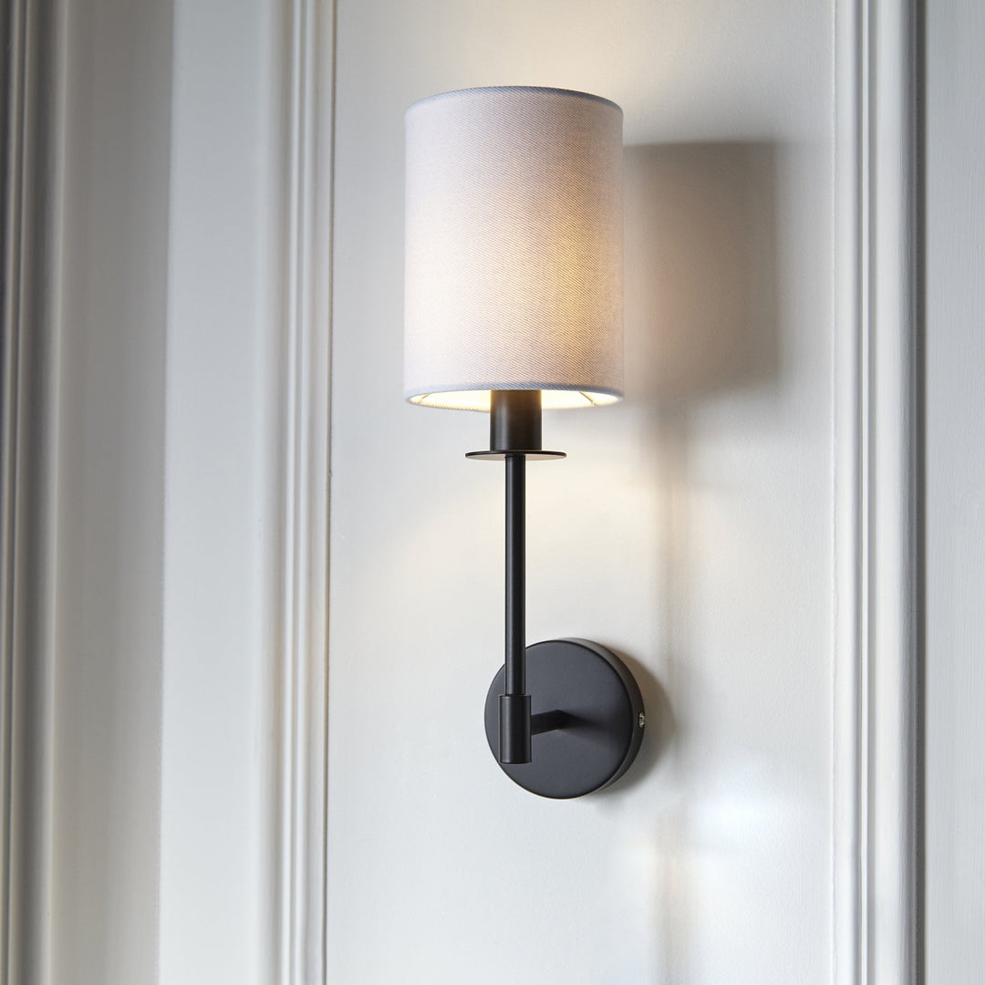 Endon 101660 Sancerre Wall Light Black &amp; White Shade (S)