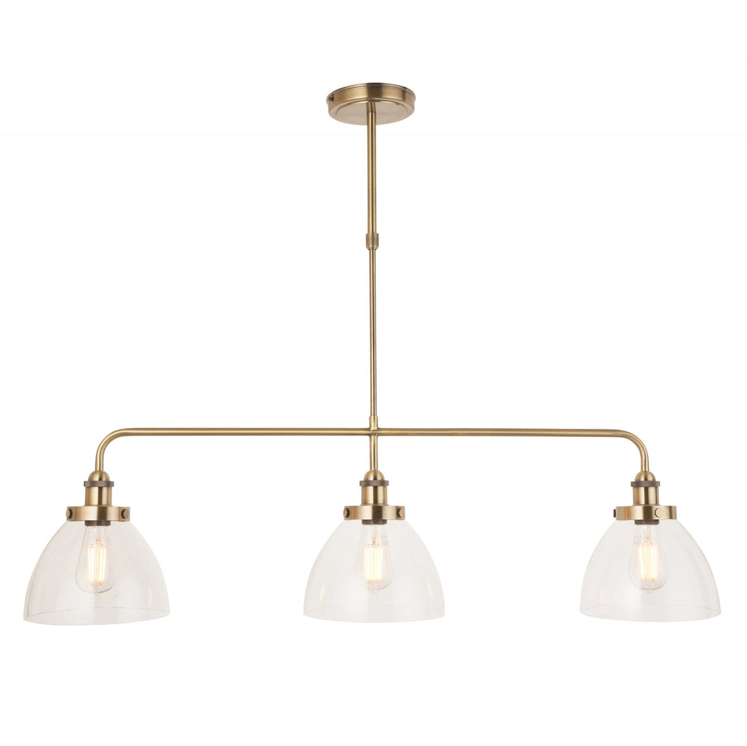 Endon 103014 Hansen 3 Light Linear Pendant Antique Brass