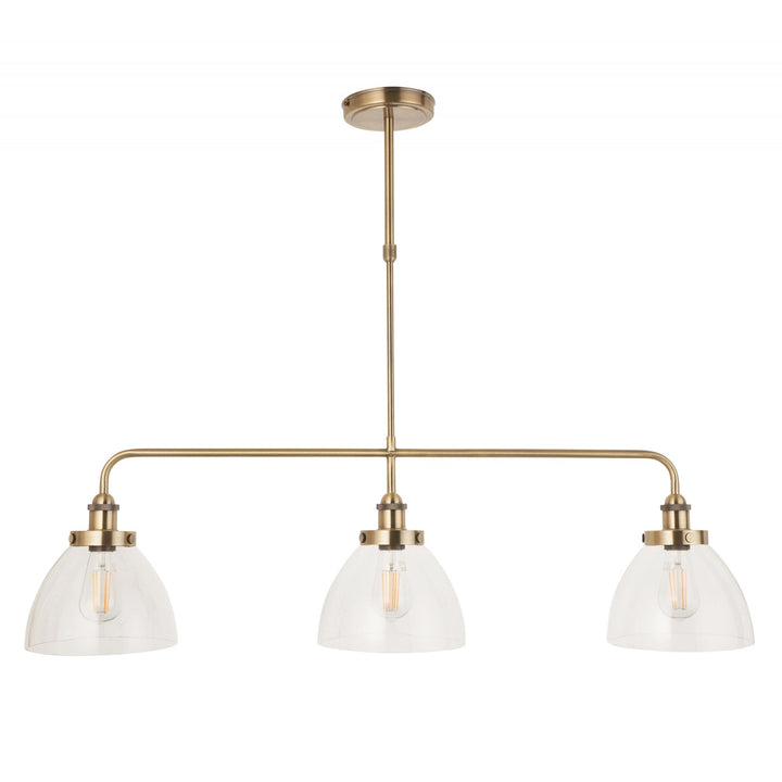 Endon 103014 Hansen 3 Light Linear Pendant Antique Brass