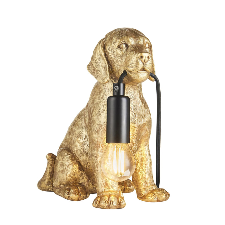 Endon 107364 Labrador Puppy Table Lamp Gold & Black