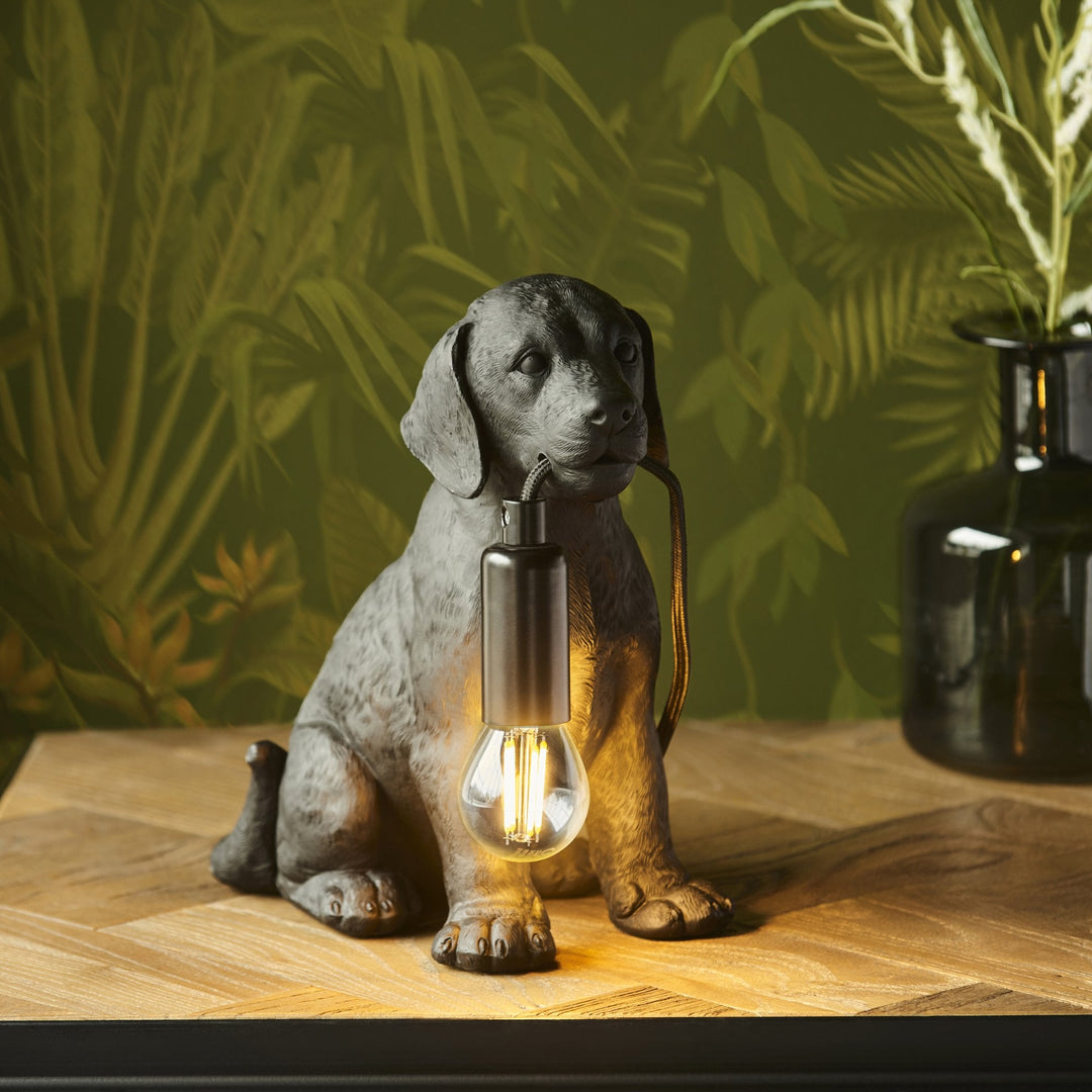 Endon 107365 Labrador Puppy Table Lamp Black