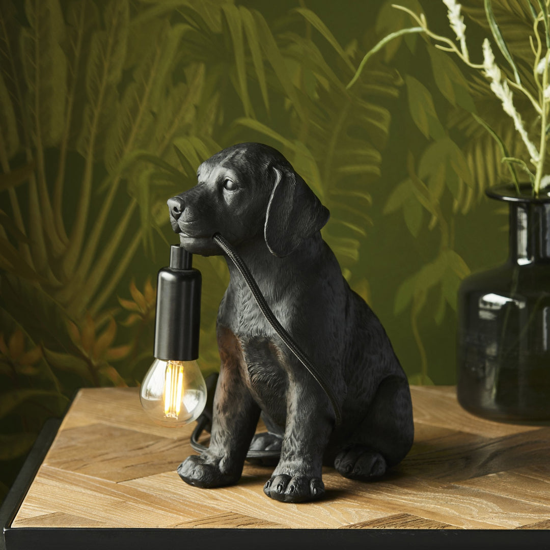 Endon 107365 Labrador Puppy Table Lamp Black