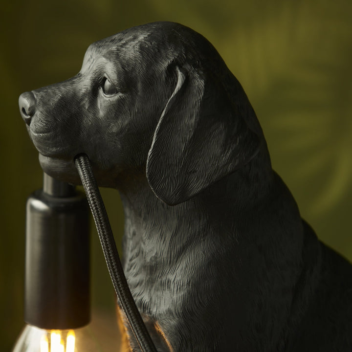 Endon 107365 Labrador Puppy Table Lamp Black