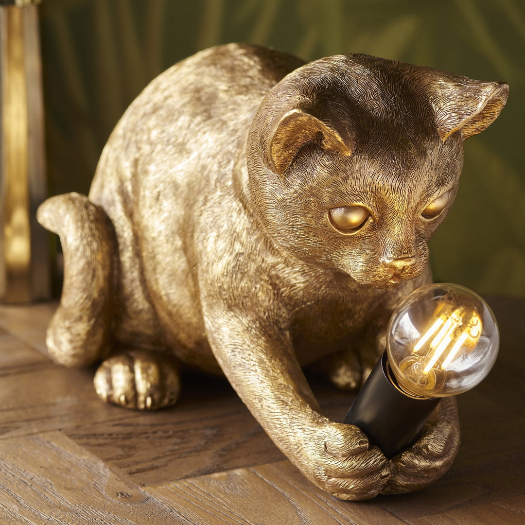 Endon 107389 Kitten Table Lamp Gold & Black