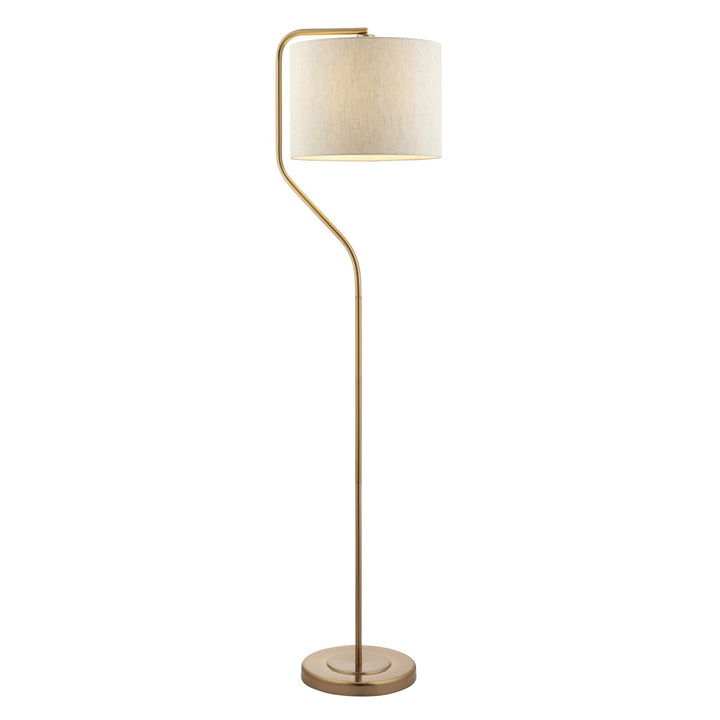 Endon 108022 Clement Floor Lamp Aged Brass & Natural Shade