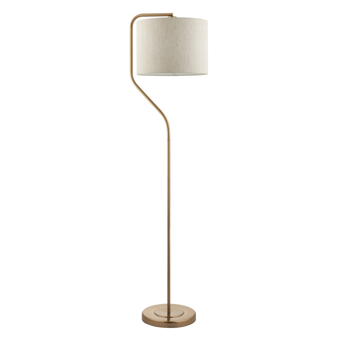 Endon 108022 Clement Floor Lamp Aged Brass & Natural Shade