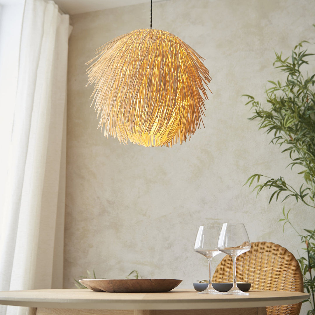 Endon 109204 Pushpa Pendant Shade Natural Rattan