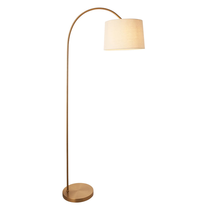 Endon 110645 Carlson Floor Lamp Brass & Natural Shade