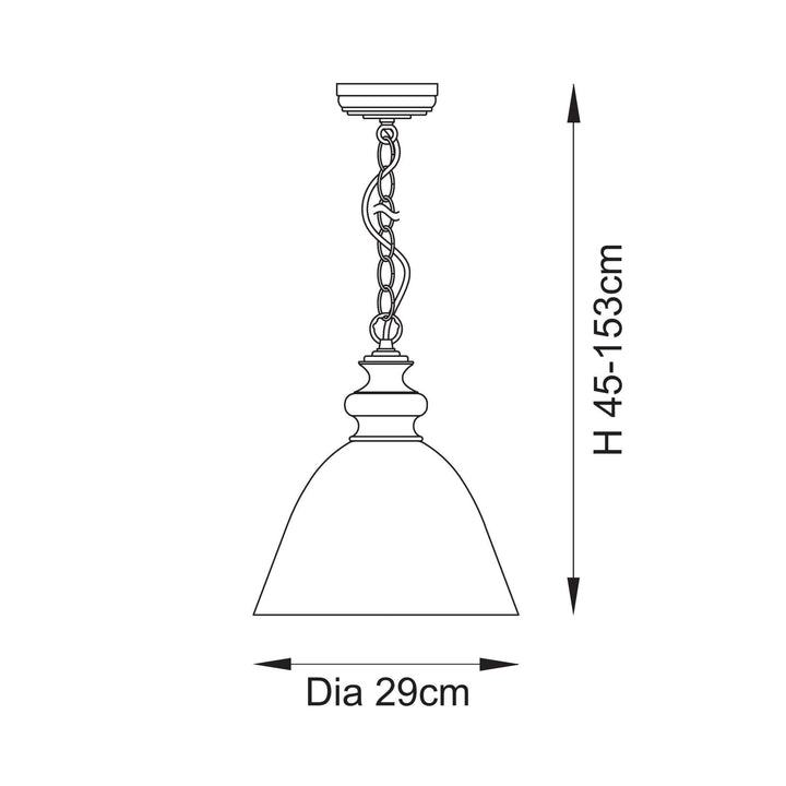 Endon 110825 Cotswold Pendant Ash, Aged Brass & Clear Glass