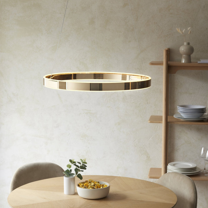 Endon 110957 Gen Ring LED Pendant Gold & Acrylic