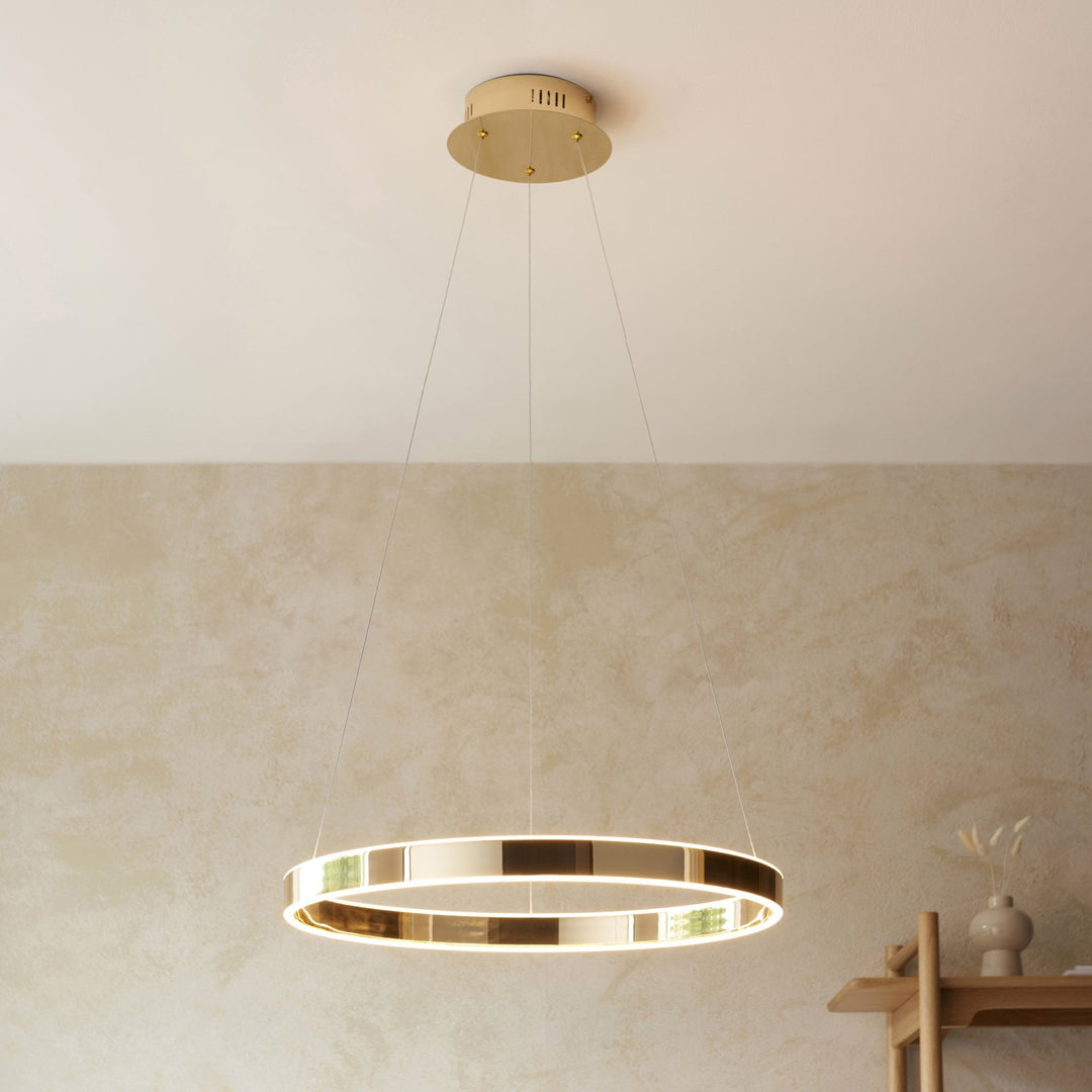 Endon 110957 Gen Ring LED Pendant Gold & Acrylic