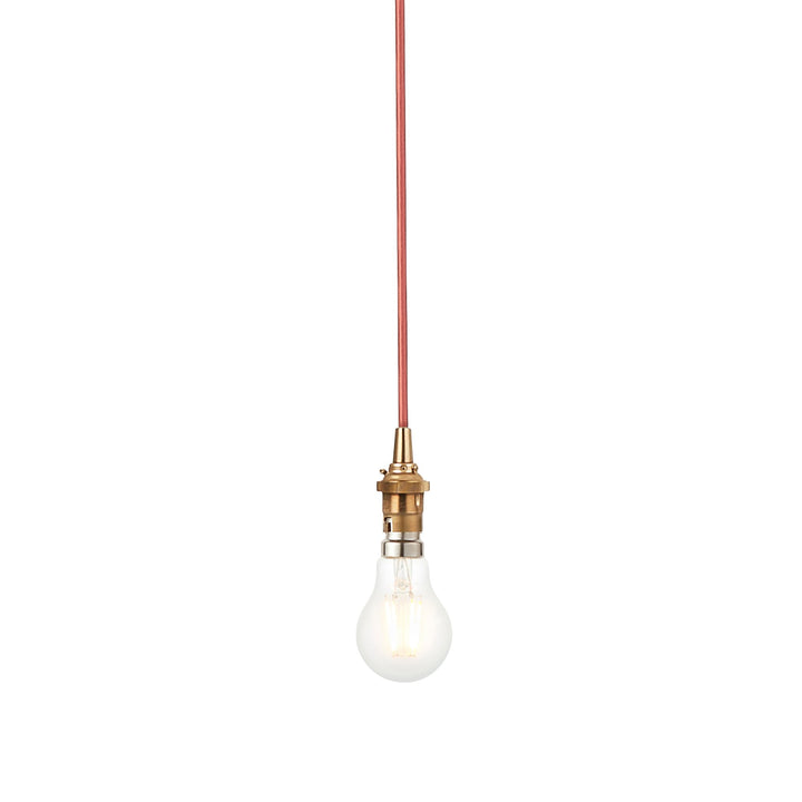 Endon 111512 Eltham Pendant Cable Set Age Brass & Red Flex