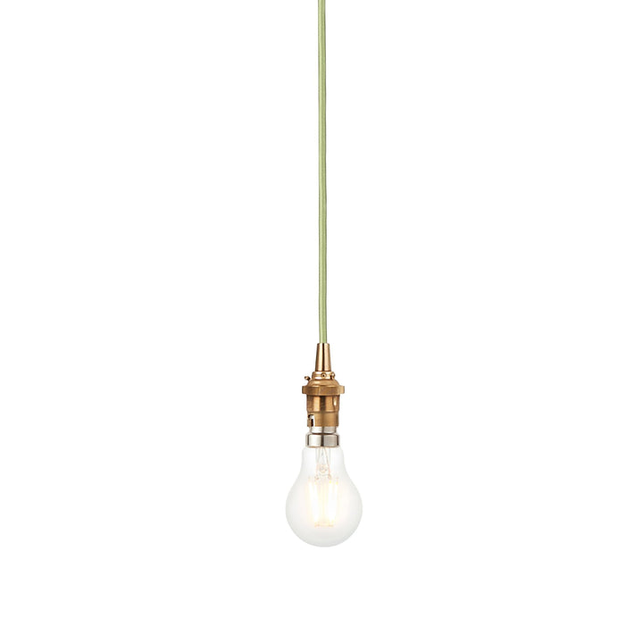 Endon 111513 Eltham Pendant Cable Set Age Brass & Green Flex