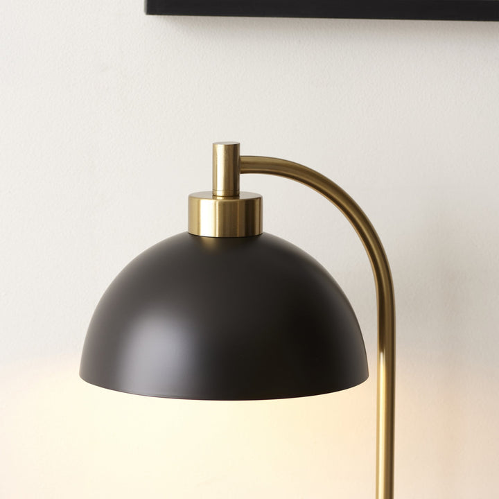 Endon 112210 Buchanan Task Table Lamp Black, Brass & Grey Marble