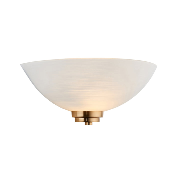 Endon 112439 Welles Wall Light Aged Brass & White Glass