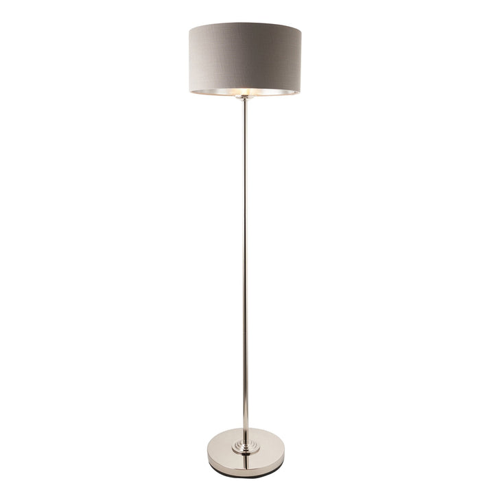 Endon 112570 Highclere Single Floor Lamp Nickel & Charcoal Shade