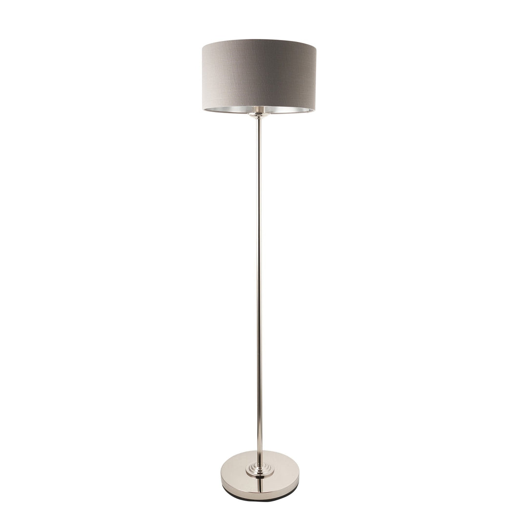 Endon 112570 Highclere Single Floor Lamp Nickel & Charcoal Shade