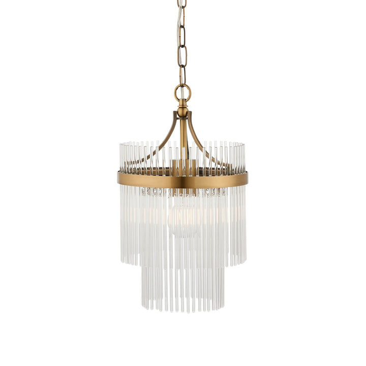 Endon 112572 Marietta Pendant Antique Brass & Clear Glass