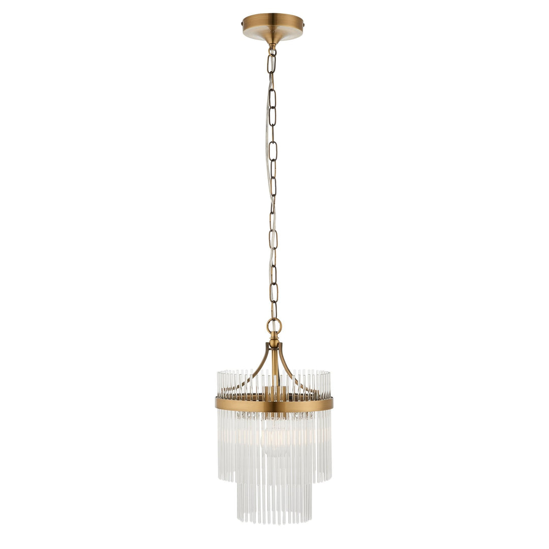 Endon 112572 Marietta Pendant Antique Brass & Clear Glass