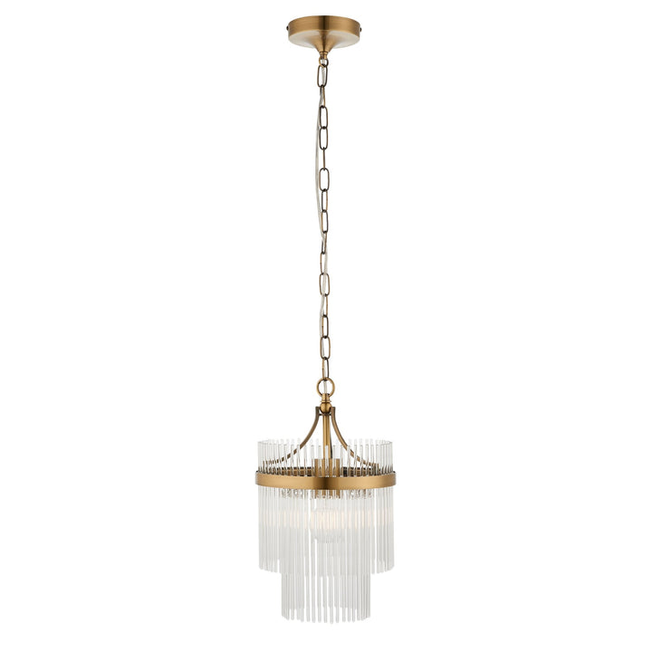 Endon 112572 Marietta Pendant Antique Brass & Clear Glass