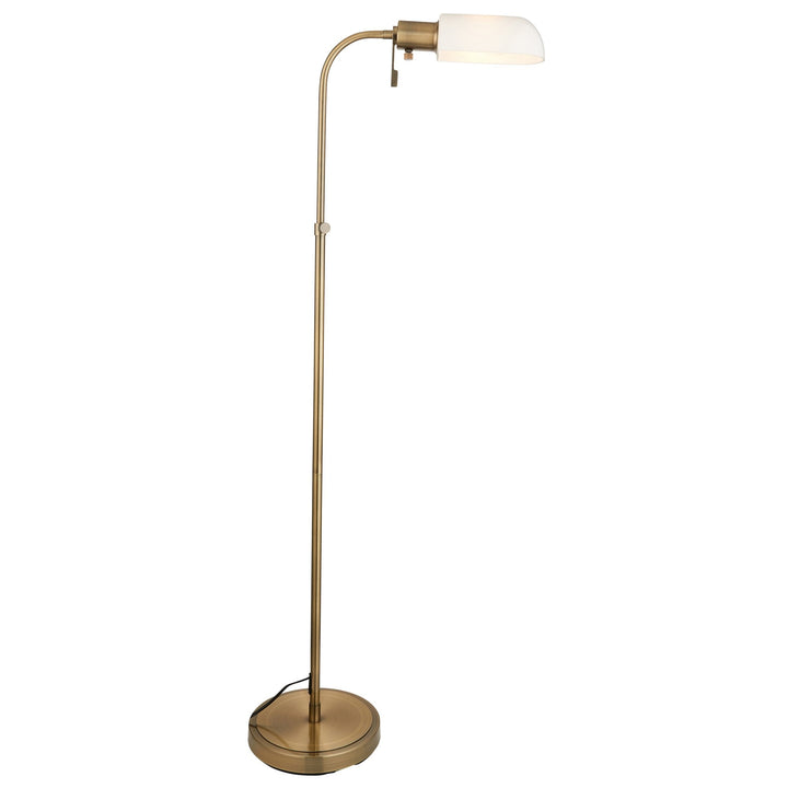 Endon 114204 Pharmacy Reader Floor Lamp Antique Brass & Opal