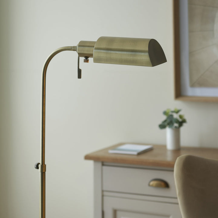 Endon 114205 Pharmacy Reader Floor Lamp Antique Brass