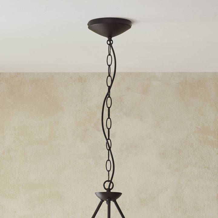 Endon 114212 Wriggle 3 Light Pendant Black & Natural Shade