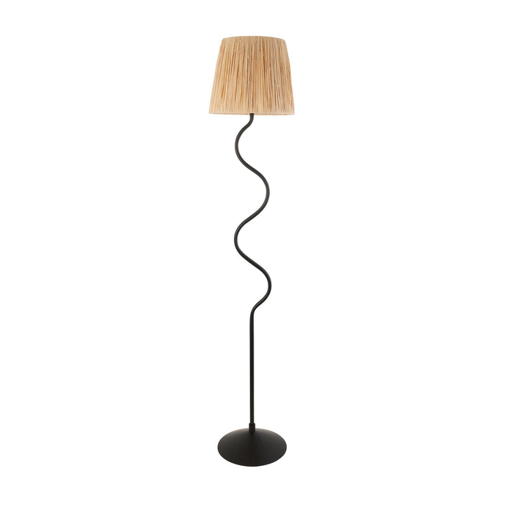 Endon 114223 Wriggle Floor Lamp Black & Natural Shade