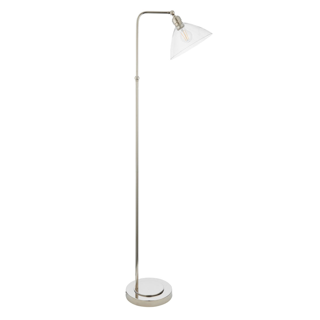 Nelson Lighting NL1407610 1 Light Floor Lamp Bright Nickel Plate & Clear Glass