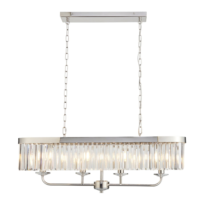 Nelson Lighting NL1409058 4 Light Pendant Bright Nickel Plate & Clear Cut Glass