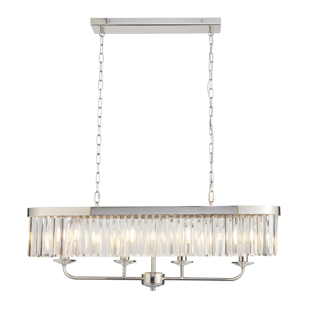 Endon 109058 4 Light Pendant Bright Nickel Plate &amp; Clear Cut Glass (S)